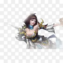 3D游戏大胸女性战士