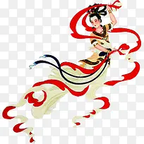 中秋节红衣古典美女