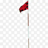 合成效果红色的高尔夫场地红旗