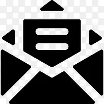 电子邮件在填回开信封的一封信里图标