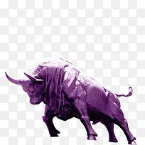 紫色斗牛雕像
