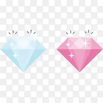 矢量蓝色粉色钻石闪光