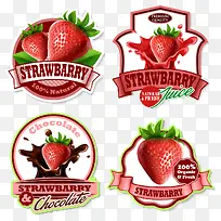 草莓甜点标签