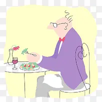 坐着吃饭的人