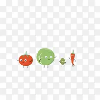 卡通蔬菜西红柿辣椒卷心菜跳舞