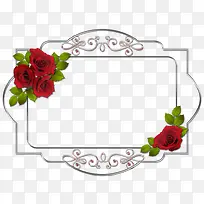 透明边框红色花朵