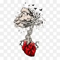 创意插画-心脏树