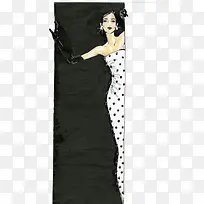 长方形中的礼服女子