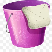 手绘紫色水桶
