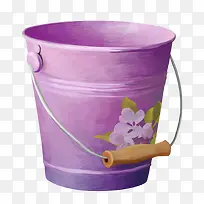 花叶印花紫色水桶