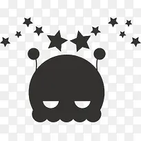 黑色有天线的外星人