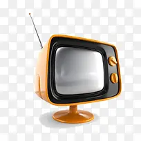 橙色的古老天线电视