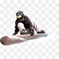 冬季滑雪人物插图