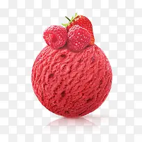 草莓圆球冰激凌