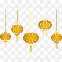 金色春节灯笼装饰