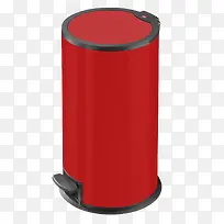 时尚镜面红色超静音垃圾桶