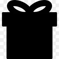 礼品盒的黑色形状图标