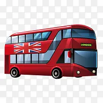 红色英国双层巴士bus