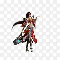 古风玄幻红袍美女游戏人物