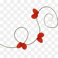 红色花瓣绳索漂浮
