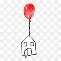 红色房子气球