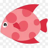 卡通海洋动物玫红斑点小鱼