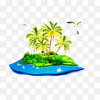 椰树小岛 