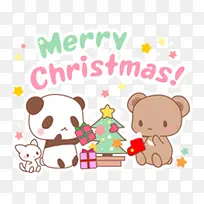 熊和猫和熊猫圣诞节活动图