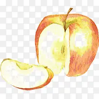 矢量水彩写实苹果