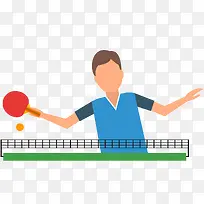 矢量打乒乓球运动元素