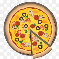 可爱披萨矢量图