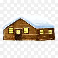 创意合成小房子合成雪天