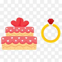 婚礼爱情蛋糕戒指