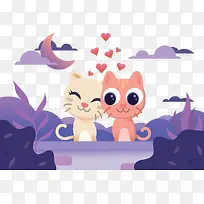两只可爱情侣猫咪