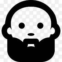 秃头的大胡子男人图标