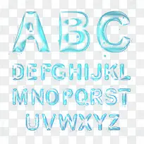 蓝色调水晶字母素材图片