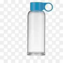 蓝盖透明水瓶