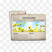 报纸印刷太阳花向日葵