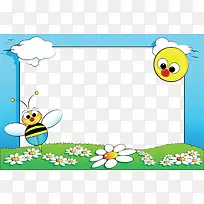 卡通蜜蜂花朵