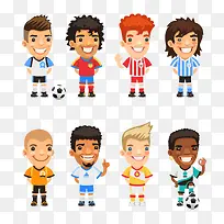 卡通儿童足球运动员图片