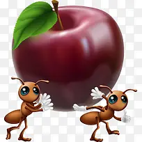 蚂蚁搬运苹果