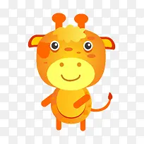 卡通可爱小动物装饰动物头像小牛