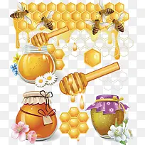 蜜蜂和蜂蜜素材
