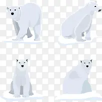 矢量冰块上的北极熊