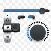 UI金属质感科技感时尚灰色按钮