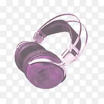 紫色耳机