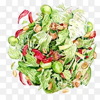 手绘香菇炒油菜