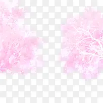 对称水彩樱花图案
