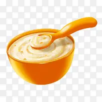 金色汤匙金色碗装满玉米粥