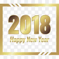 金色线条边框2018新年